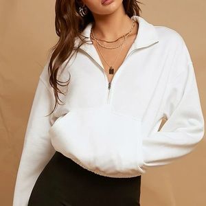 SHEIN Half Zip Placket Sweatshirt - XS